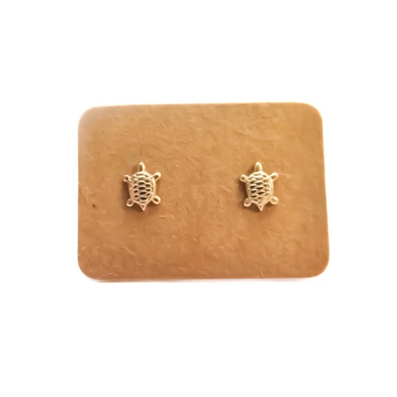 925 Sterling Silver or Gold Turtle Stud Earrings for Earlobes and/or Cartilage - Picture 4 of 9